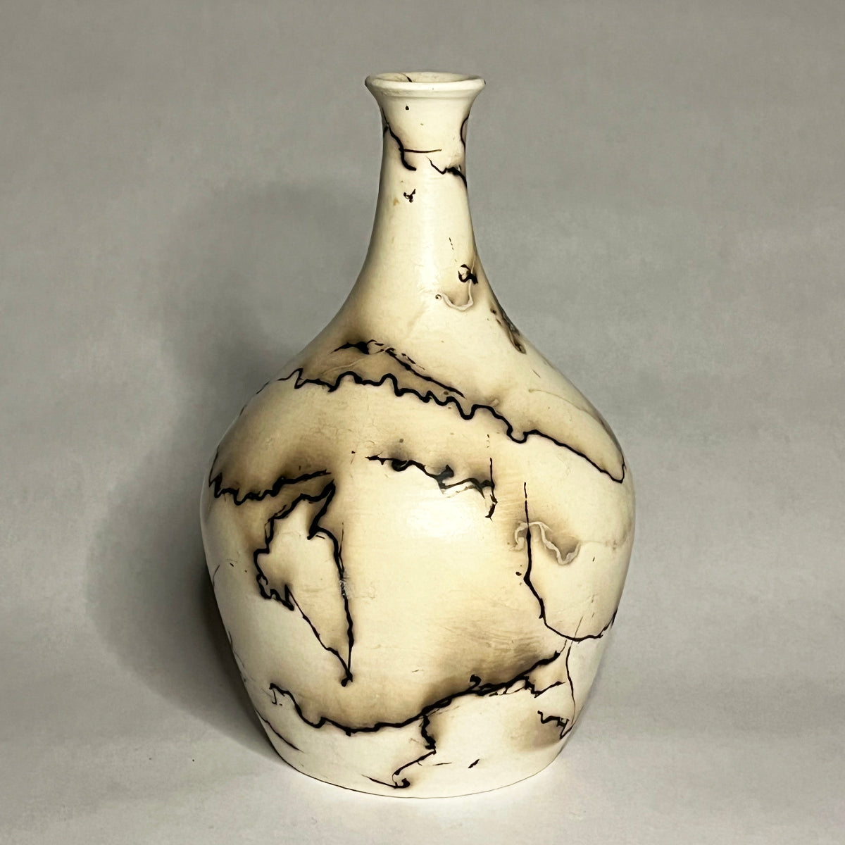 White With Back Lines Vase