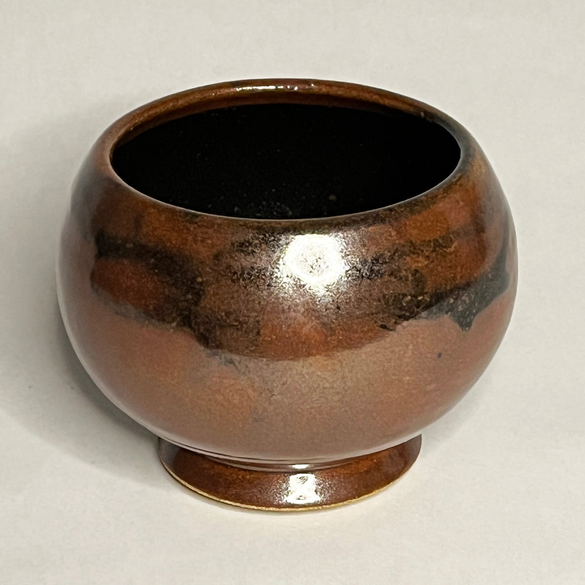 Rust & Black Rounded  Bowl